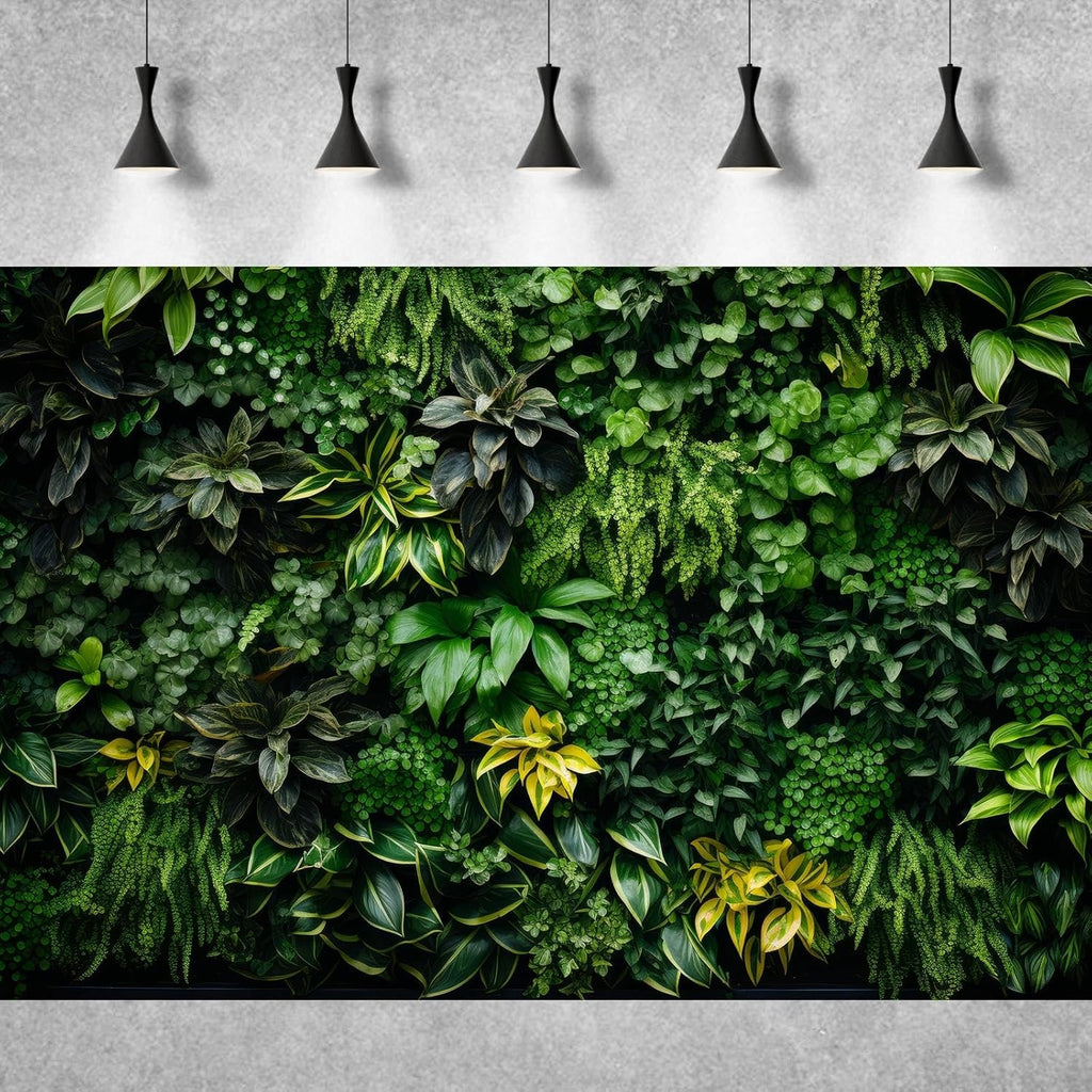 Vertical Garden Aquarium Background Lush Green Tropical Leaves Terrarium Background Living Wall Tropical Green Plants Fish Tank Background Natural Green Leaves Reptile Habitat Background 48x18in