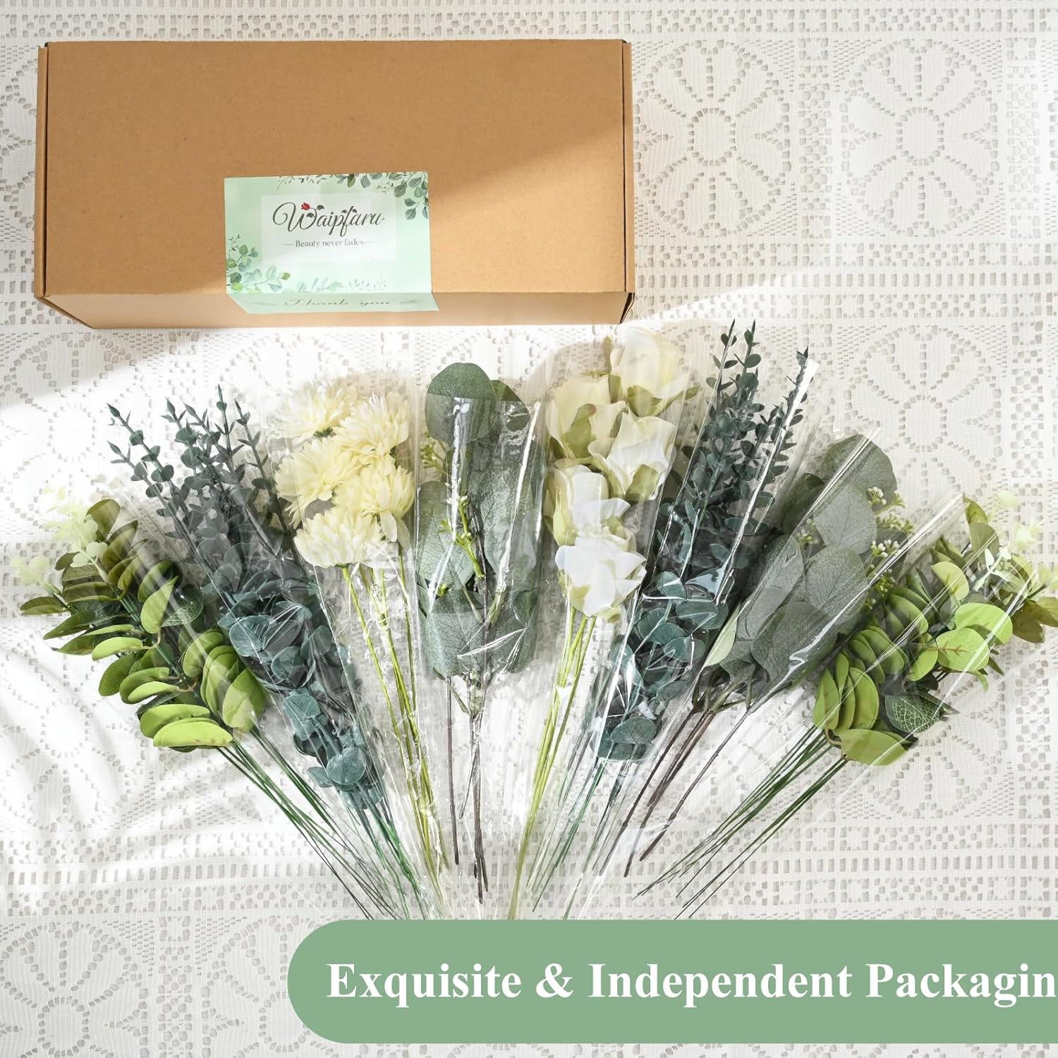 60 Pcs 5 Kinds Artificial Eucalyptus Stems and Faux Flowers, Mixed Fake Greenery Stems Leaves Bulk, Silver Dollar Eucalyptus Greenery Stems for Wedding Decor Vase Floral Arrangement Centerpiece