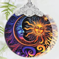Christmas Ornament, 2025 Ornaments for Christmas Tree, Stained Glass Hanging Ornament, Holiday Ornaments, Unique Gift Idea - Moon Sun
