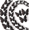 LiveGallery 72 PCS Black Removable 3D DIY Beautiful Butterfly Wall Decals Colorful Butterflies Art Decor Wall Stickers Murals for Kids Baby Boy Girls Bedroom Classroom Offices (Black)