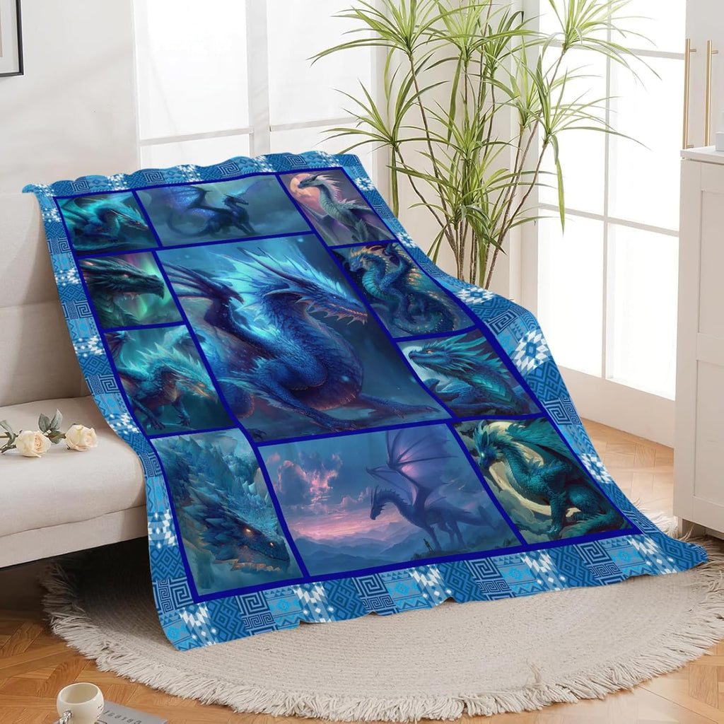 Dragon Throw Blanket Dragon Stuff Gifts for Kids Girls Boys Adults Women Men Soft Cozy Warm Plush Fluffy Fuzzy Fleece Blanket Decor 40''X50''