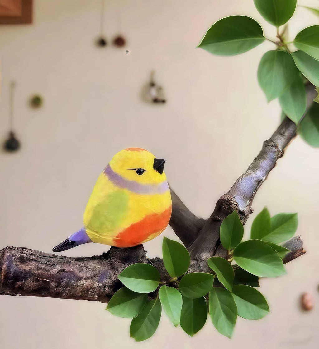 Small Handmade Leiothrix Figurines, Wooden Lovebird Sculpture Craft Set, Cute Colorful Bird Statues Home Home & Office Decor Art Collection, Ideal Gifts for Bird Lovers