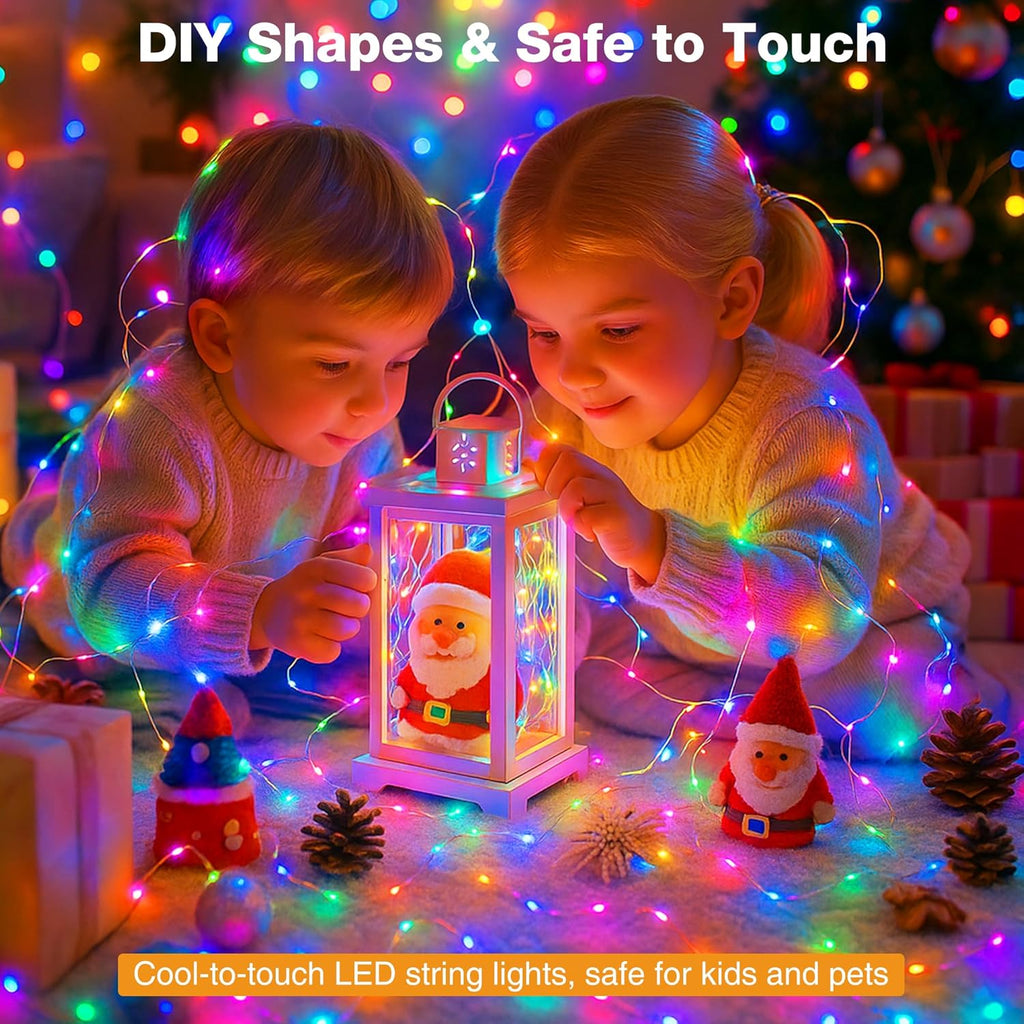 6 Pack 16FT 50 LED Fairy Lights Battery Operated with Timer, 8 Modes USB Mini Twinkle Light, Small String Lights for Christmas Tree Wreath Vase Bedroom DIY Wedding Decorations-Multi-Colored