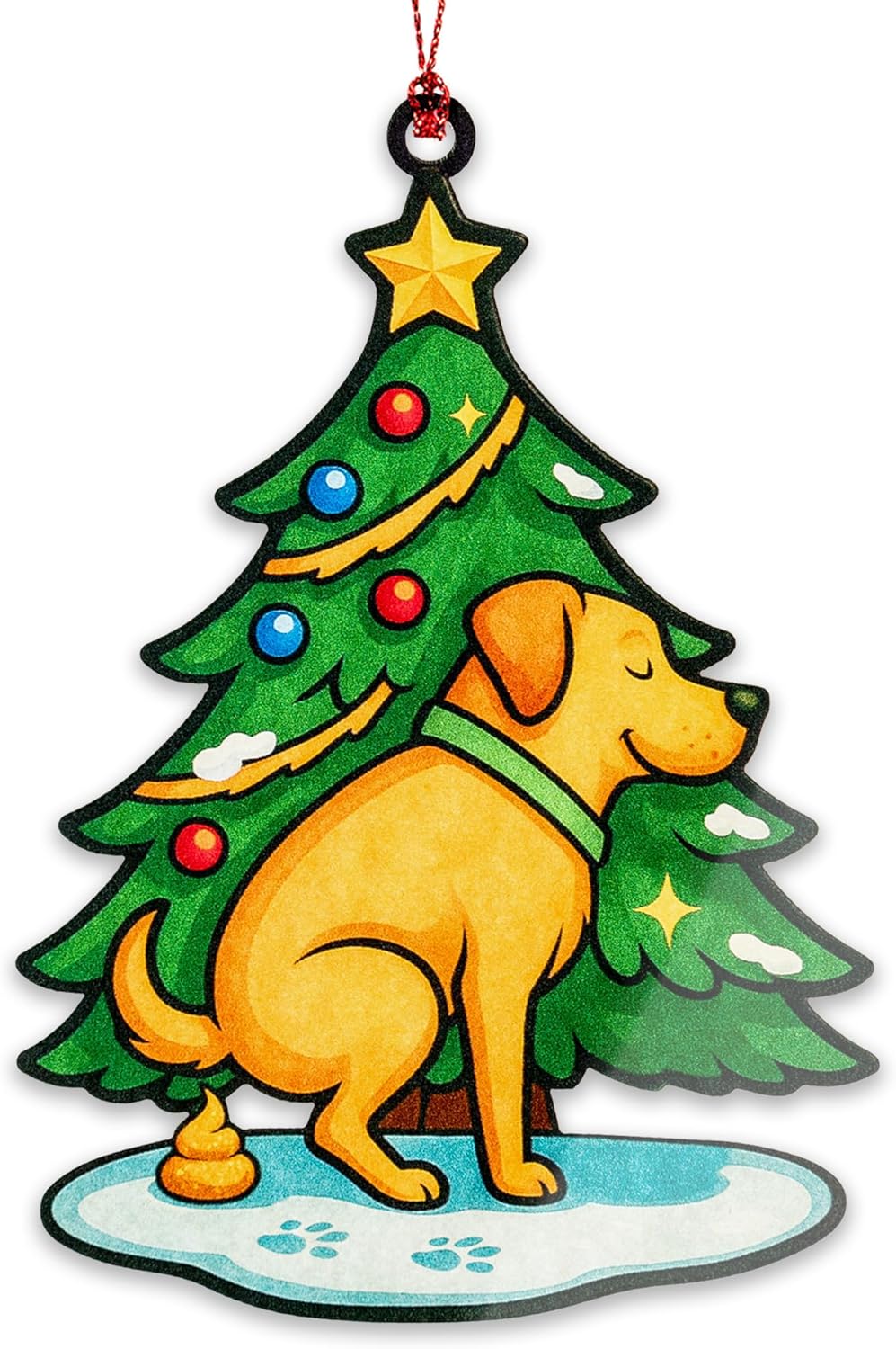 Funny Dog Christmas Ornaments, Funny Gag Gifts, Raunchy,Hilarious, Unique Ornaments, Suncatcher Effect Stained Glass Window Hanging, car Hanging Accessories 491 Labradorgag2