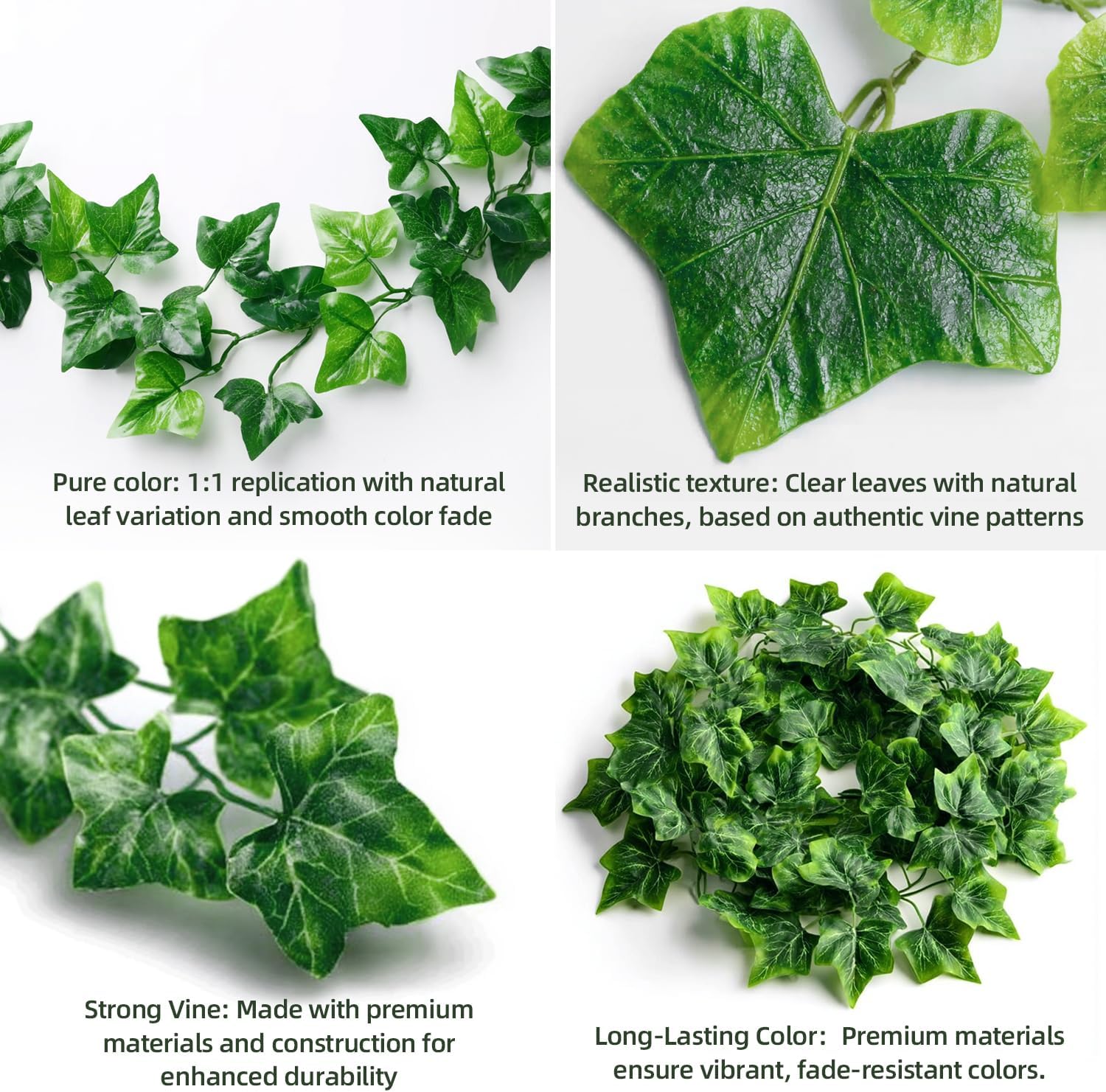 100 Pack 750Ft Artificial Ivy Garland, Hanging Greenery Vines with Fake Leaves for Home, Wall, Bedroom, Wedding, Garden, Party, Easter (750FT 100PCS Vines)