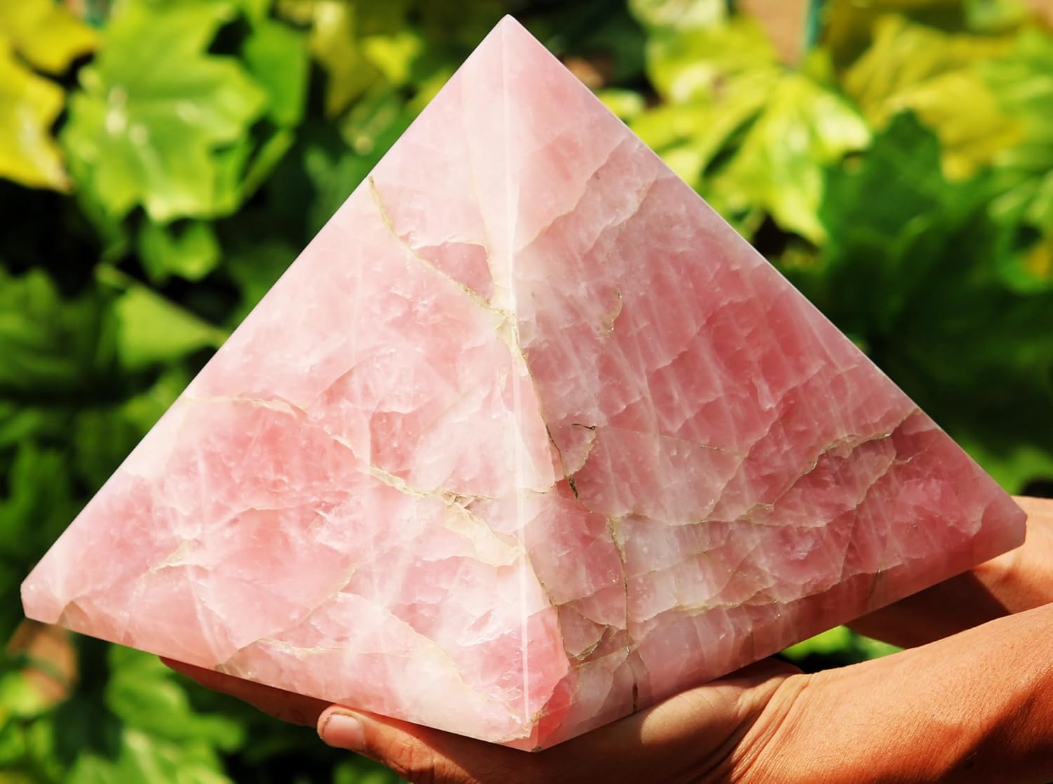 Superb Huge Natural Polished Pink Rose Quartz Crystal Stone Pyramid (200MM / 7190g) Chakras Healing Large Raw Egyptian Minerals Specimen Healing Reiki Charged Metaphysical