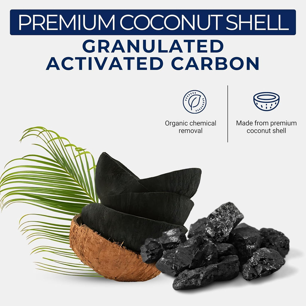 IPW Industries Bulk Activated Carbon - Coconut Shell Granular Activated Charcoal (GAC) for Water Filtration - Replacement Media for Pre and Post Carbon Water Filters (25 lbs)
