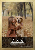 wallsthatspeak 7x9 Gold Picture Frame for Puzzles Posters Photos or Artwork
