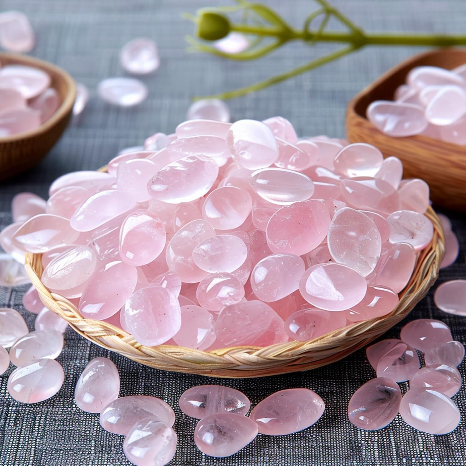 Polished Rose Quartz Crystal Chips 200 Pcs - 0.3" 10 oz Tumbled Stone Chips Crushed Sea Glass Stones Healing Reiki Crystal Jewelry Making Home Decoration