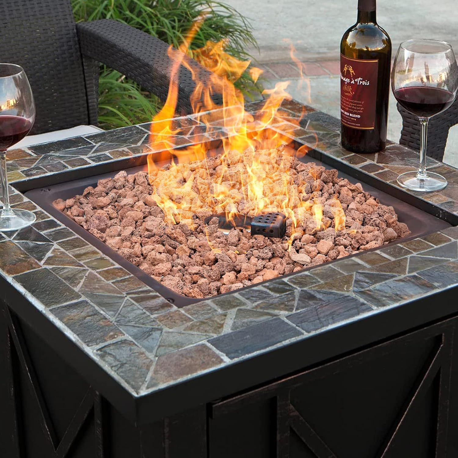 Mr. Fireglass Natural Lava Rock, 0.4"-0.8" Small Volcanic Lava Rock for Indoor & Outdoor Fire Pits, Fireplaces, Fire Bowls & Fire Table, Decorative Garden Landscaping, Potted Plants -10 Pounds, Red