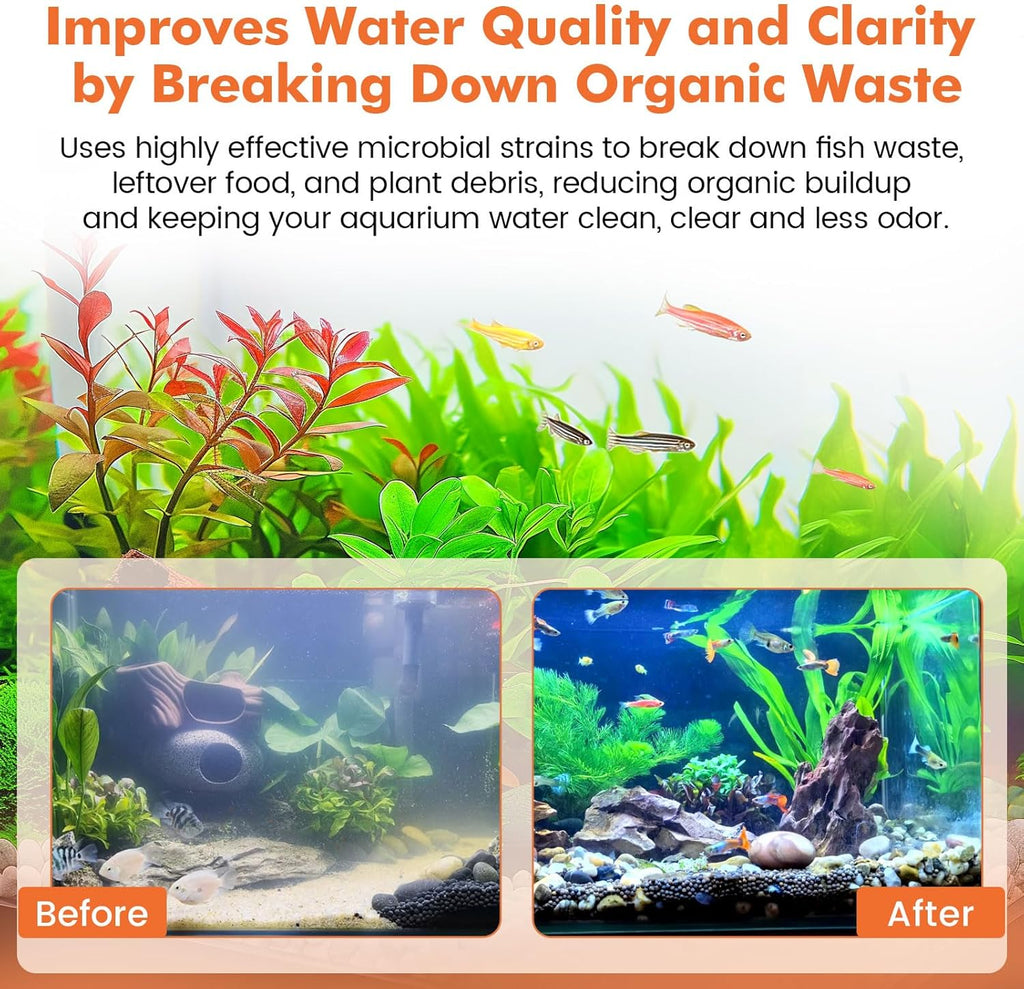 hygger Aquarium Water Bio-Clarifier, Reducing Fish Waste and Cleaning Organic Sludge, Natural Fish Tank Aquarium Leave-in Waste Management Solution for Freshwater and Saltwater Tanks, 1000 ML