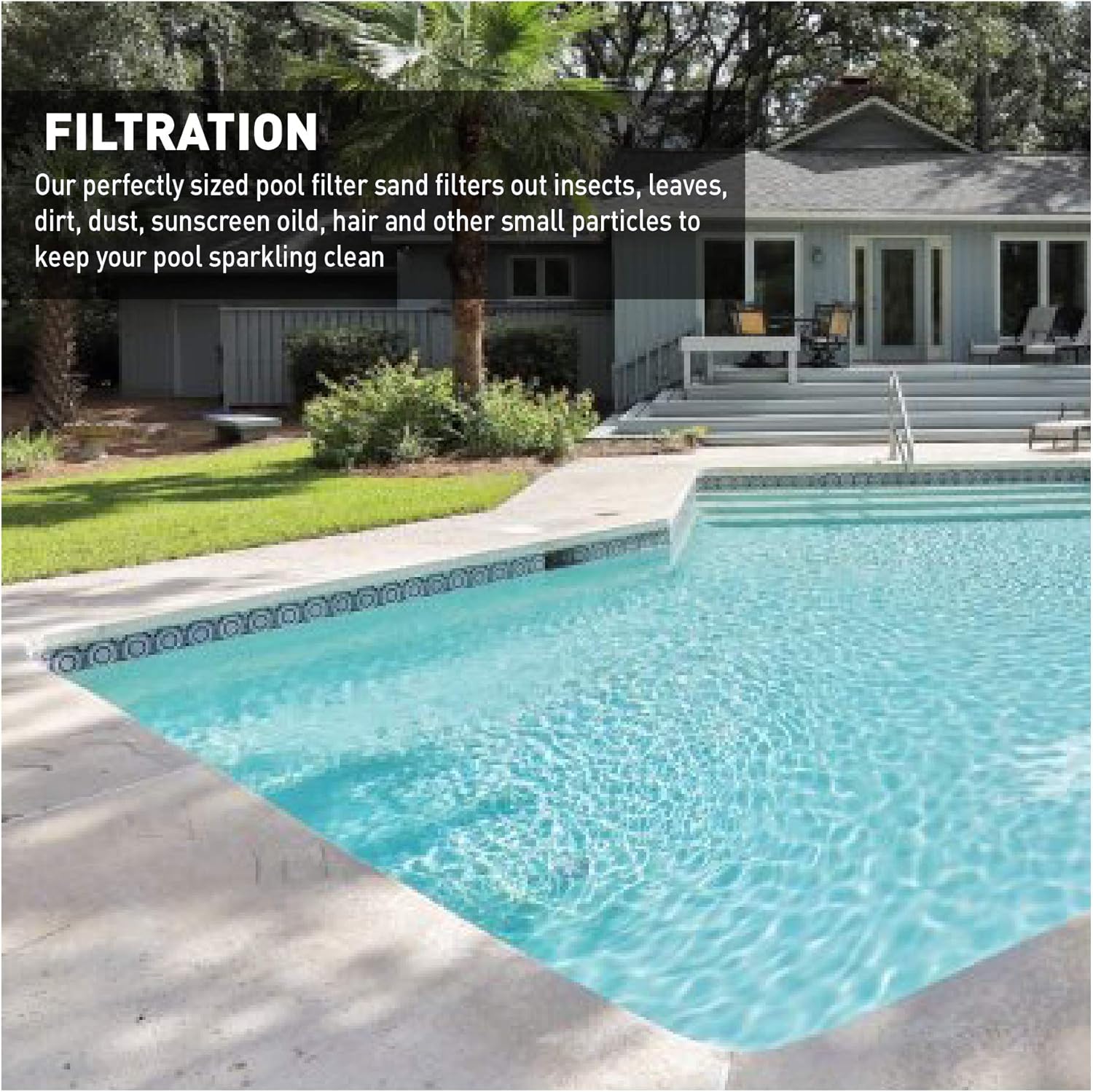 Palmetto Pool Filter Sand for Residential & Commercial Sand Filter Pumps, 50 Lbs