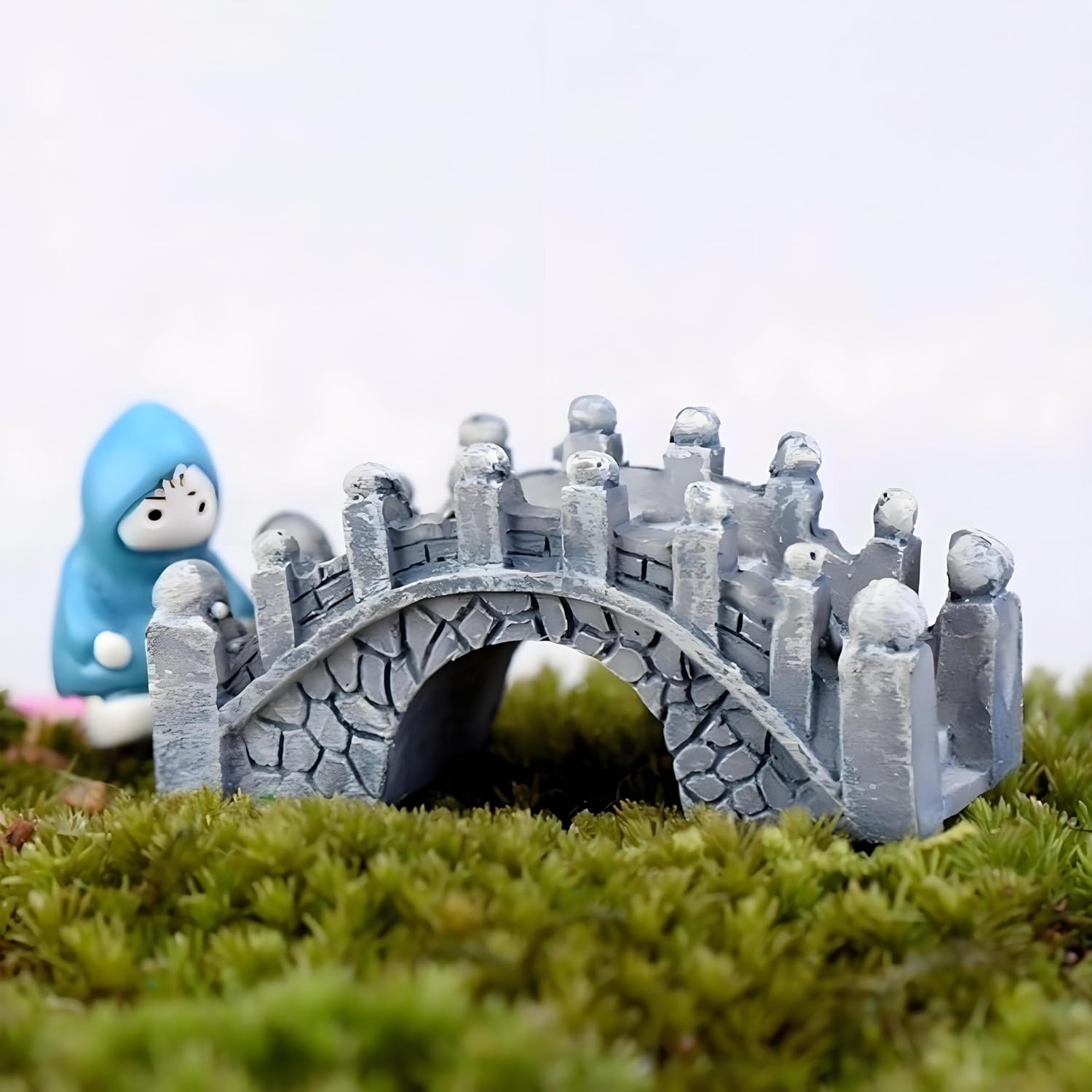 2Pcs Miniature Stone Arch Bridge Garden Ornaments, Gray and Brown Stone Arch Bridge Miniature Fairy Garden Accessories Fairy,Yard Decor for Outside Gnomes Outdoor Decor for Patio Aquarium