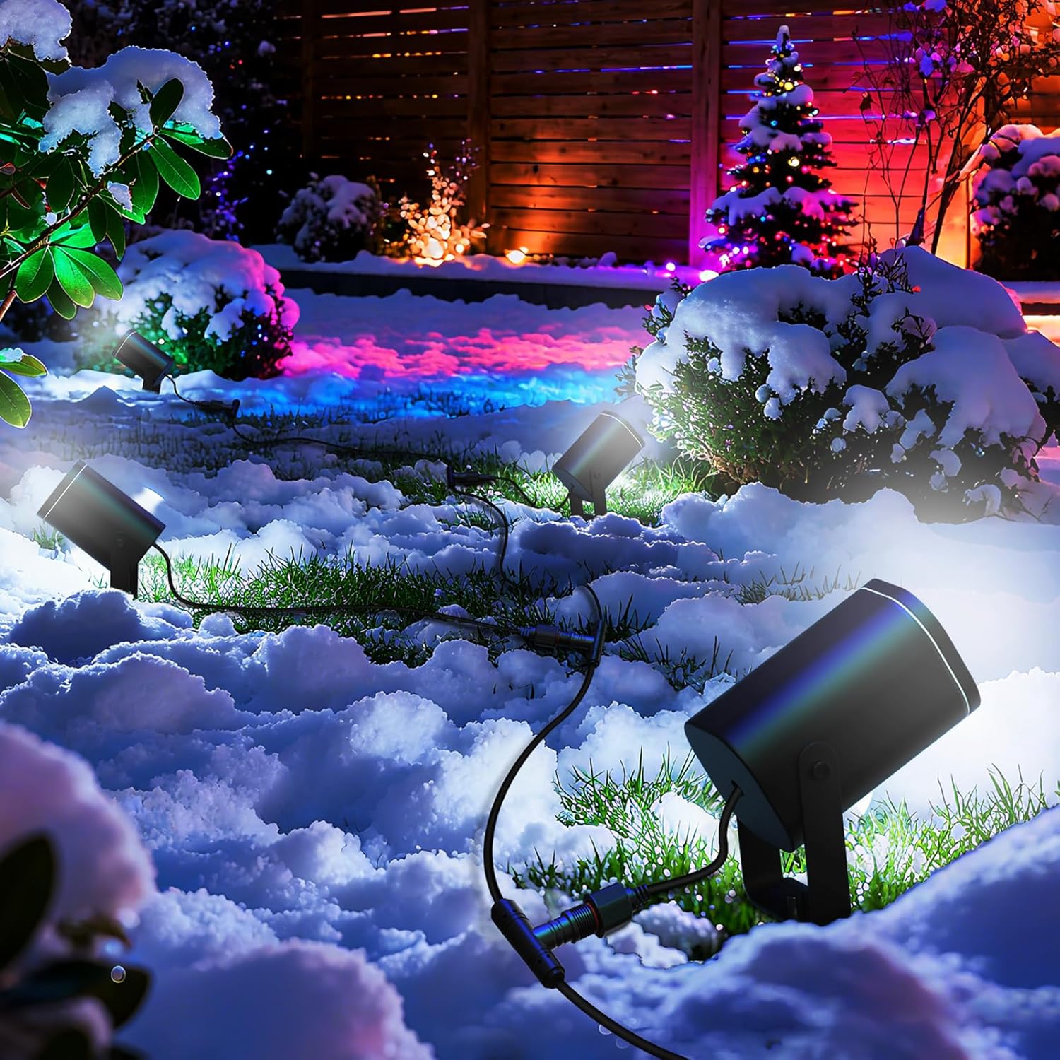 5FT Extension Cable for Go-ee Outdoor Spot Lights 2, IP68 Waterproof Extension Cord Compatible with Go*ee ‎H7093 H7094-4 Pin Plug Patio Decorations (5FT 2Pack)