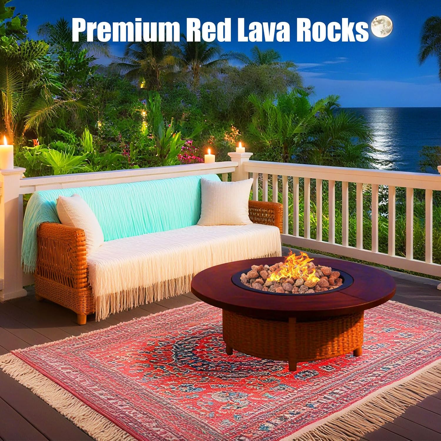 10 Pounds Red Lava Rocks for Fire Pits, Fireplaces, for Gas Log Sets, Gas Grills,Suitable for Both Indoor and Outdoor Applications (2.75"-5")