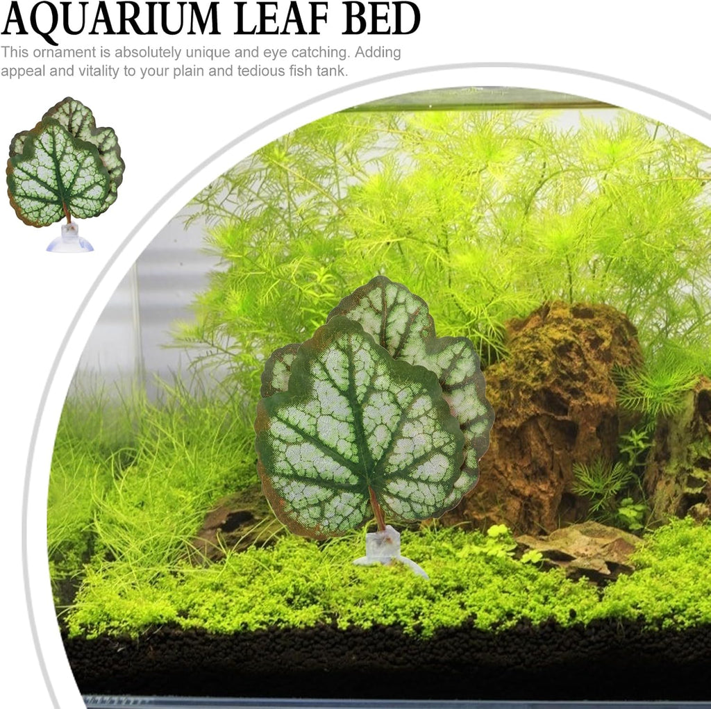 balacoo 2 Pcs Betta Fish Leaf Pad: Aquarium Betta Leaf Hammock with Suction Cup, Simulating Natural Habitat for Beta Resting Spawning Breeding Sleeping (Green)