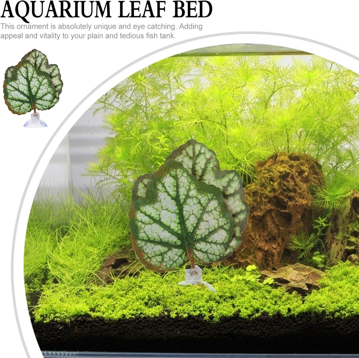 balacoo 2 Pcs Betta Fish Leaf Pad: Aquarium Betta Leaf Hammock with Suction Cup, Simulating Natural Habitat for Beta Resting Spawning Breeding Sleeping (Green)