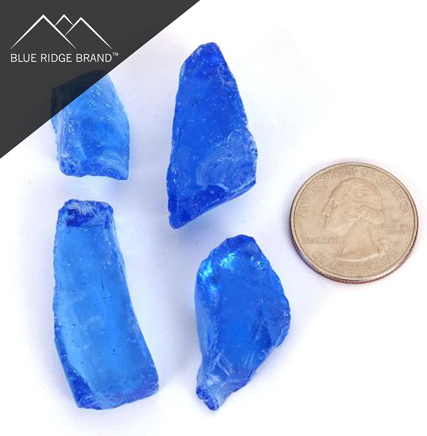 Fire Pit Glass - Fire Glass for Fire Pit - Firepit Glass Rock - Glass Stones - Fire Pit Glass Rocks - Gas & Propane Fire Pit & Fireplace Glass (50 Pound, Sky Blue)