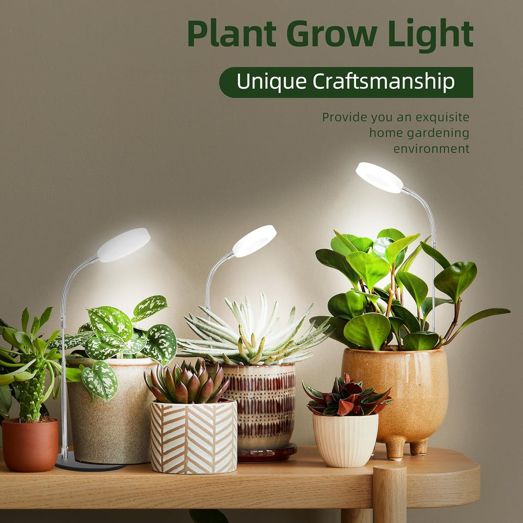 Grow Light Full Spectrum Plant Grow Lights with Detachable Base 48 LED Plant Light Desk Grow Lamp for Indoor Plants Growing Lamps (White, 1)