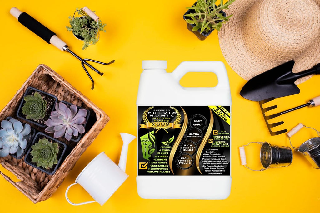 Humic Acid & Fulvic Acid Liquid Concentrate - 10,000 sq ft - Organic Plant Food Enhancer for Lawn, Plants, Turf Grass & Garden Soil