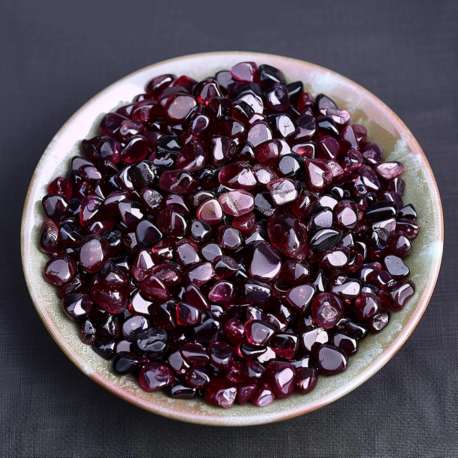 Polished Garnet Crystal Chips 200 Pcs - 0.3" 10 oz Tumbled Stone Chips Crushed Sea Glass Stones Healing Reiki Crystal Jewelry Making Home Decoration