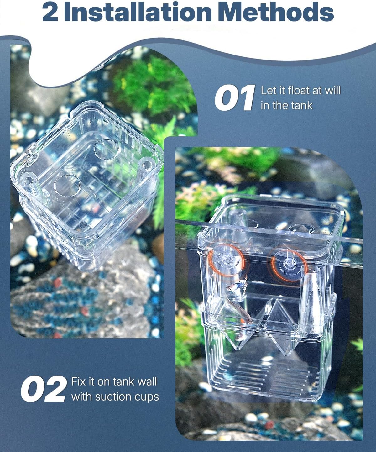 Pawfly Small Aquarium Fish Breeding Box for Fry Hatchery, Shrimp & Aggressive Fish Isolation