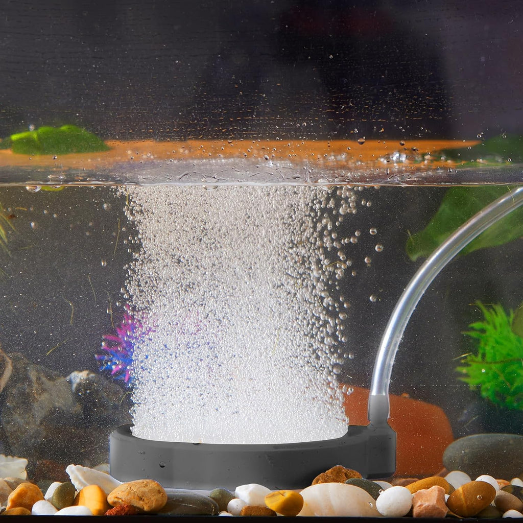 Rise Torrent 3 Inch Nano Air Stone with Case - Silent High Oxygen Bubbler for Aquariums, Fish Tanks & Hydroponic Systems, Black Small Bubble Diffuser Accessories (No Air Pump and Air Tube)