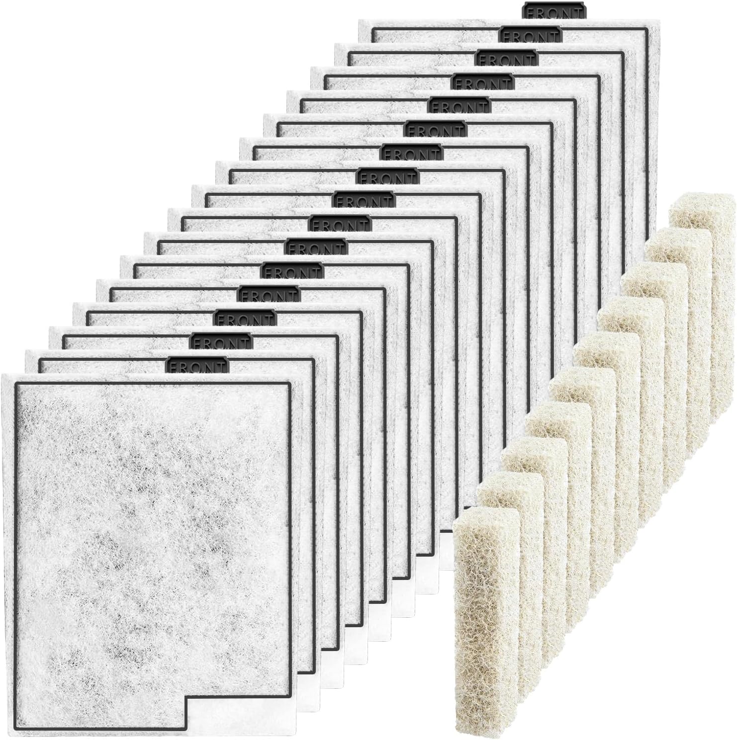 16 Pack Large Filter Cartridges Compatible with Aqueon QuietFlow Filter LED PRO Size 20,30,50,75/Power Filter Size 20,30,50,55/75,E Internal Size 40 and Canister Filter Size 200/300/400