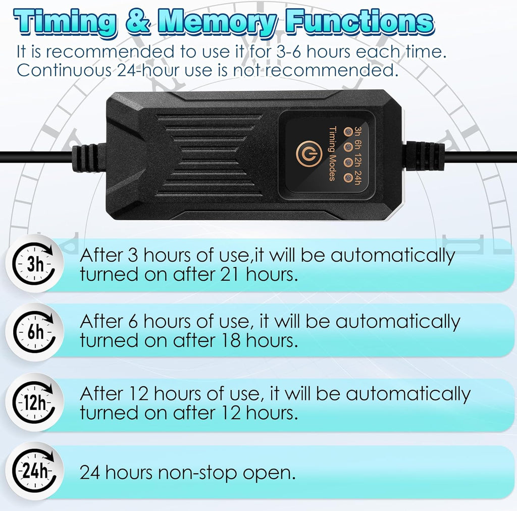 Qualirey 11W Aquarium UV Light for Fish Tank, UVC Light Fish Tank for Aquarium Algae Control, Submersible Waterproof UV Lamp with Timer and Hood for Pond Sump Swimming Pool
