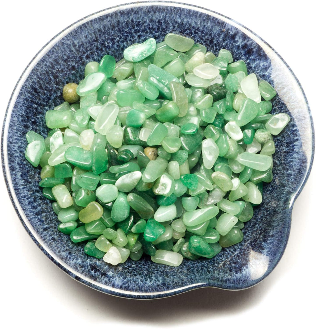 Cherry Tree Collection 1/2 Pound Polished Tumbled Gemstone Chips, Pebbles, Crystal Chips Bulk for Jewelry Making, Healing, Plants, Succulents, Aquariums, Decoration, Chakra (Green Aventurine)