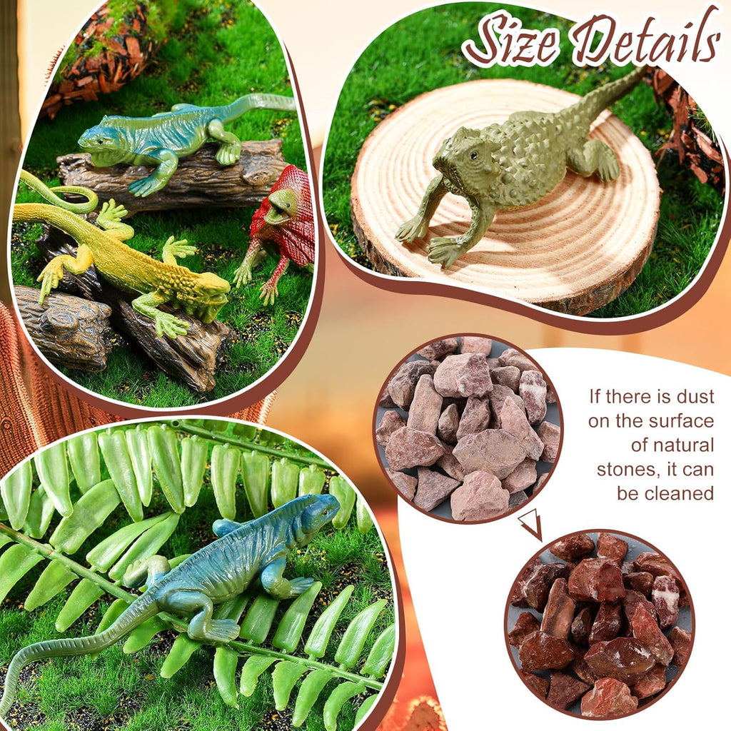 Soulchen 36 Pcs Desert Cardboard Diorama Box Kit 3D Desert Diorama Play Set Model Cactus Kit with Reptiles Camel Fennec Fox Lizard Snake Spiders for Birthday Gifts