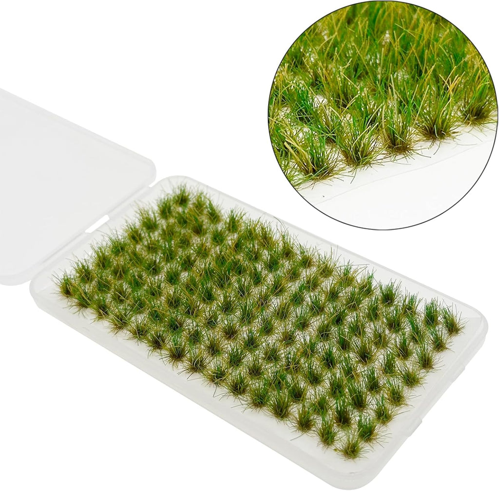 Woohome 120 PCS Bushy Tufts Static Grass Tuft Model Grass Tuft for DIY Miniature Train Landscape Terrain Railway Scenery Decorations, Green