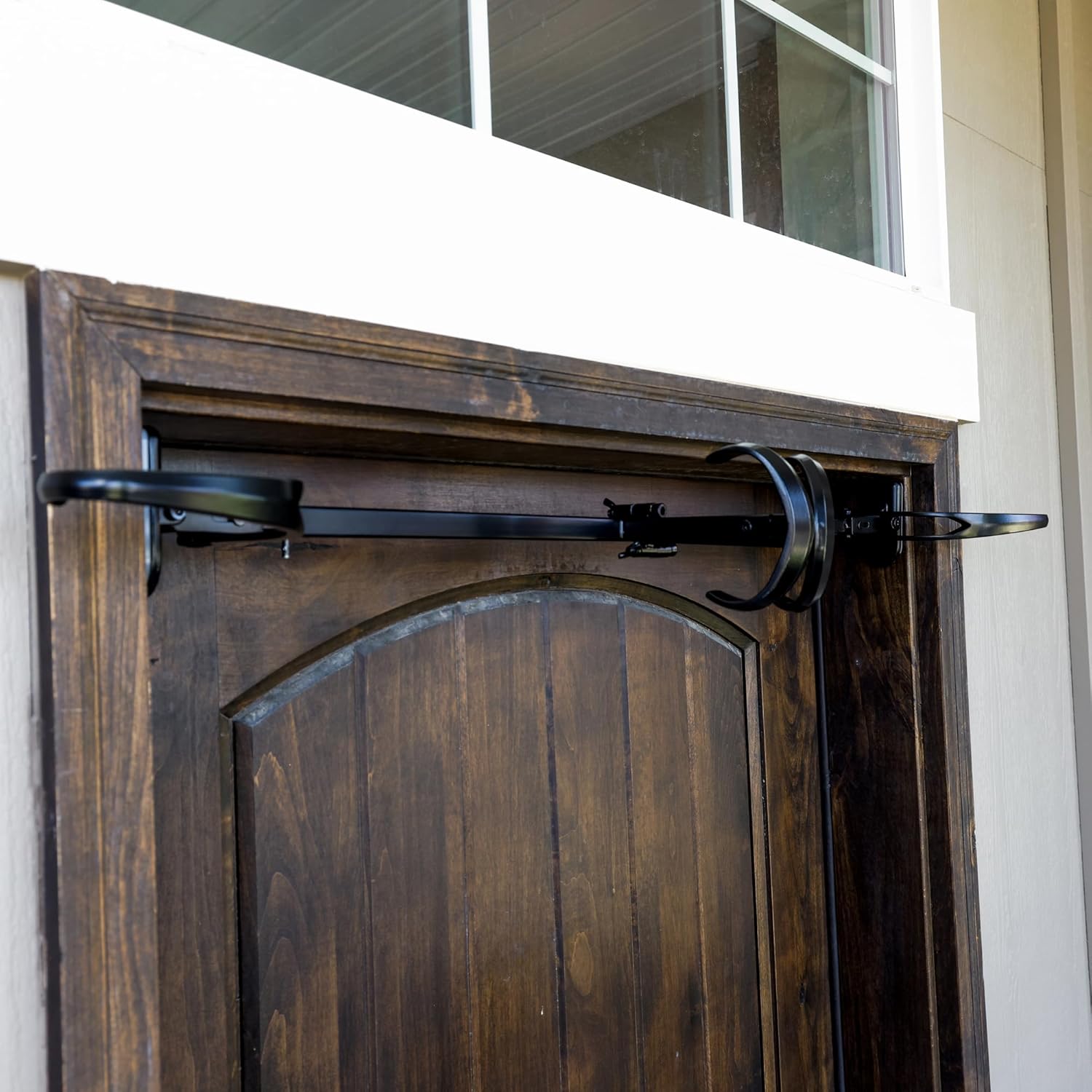 VILLAGE LIGHTING COMPANY [Front Door Garland Hanger] - Adjustable to Different Door Widths | Heavy-Duty Cast Iron | Decorative Christmas Decor | No Nails, Screws, or Damage