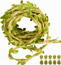 Naidiler 196 Ft Burlap Leaf Ribbon Twine for Crafts for Safari, Jungle, Fairy Party, Woodland Baby Shower, Enchanted Forest Decorations Vines Decor
