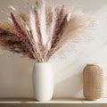 80PCS Dried Pampas Grass Bouquet – Bunny Tails, White Reed & Rustic Florals – Fluffy Donut Vase Filler for Japandi Shelf Styling, Boho Wedding & Neutral Home Decor
