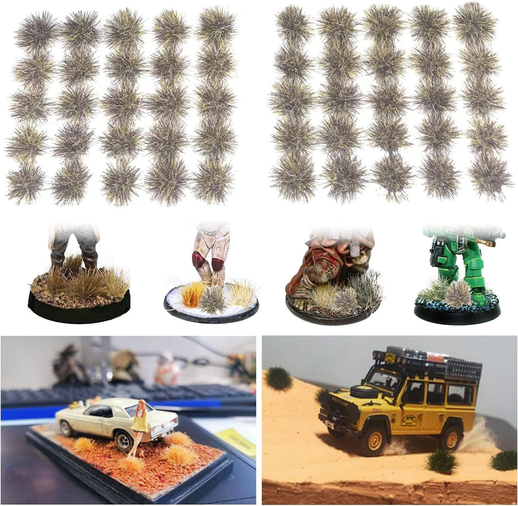 Cayway 3 Pack Static Grass Tuft Miniature Shrubs Bushes Model Grass Tufts Terrain Model Kit Resin Static Scenery Model for Gaming Terrain Decoration Train Landscape Railway Artificial Grass Modeling