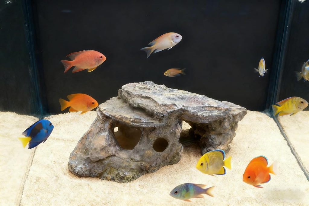 Betta Fish House Aquarium Decor,Resin Hollow Tree Trunk Cave, Ideal for Small Fish, Shrimp & Reptiles, Fits Various Aquarium Sizes