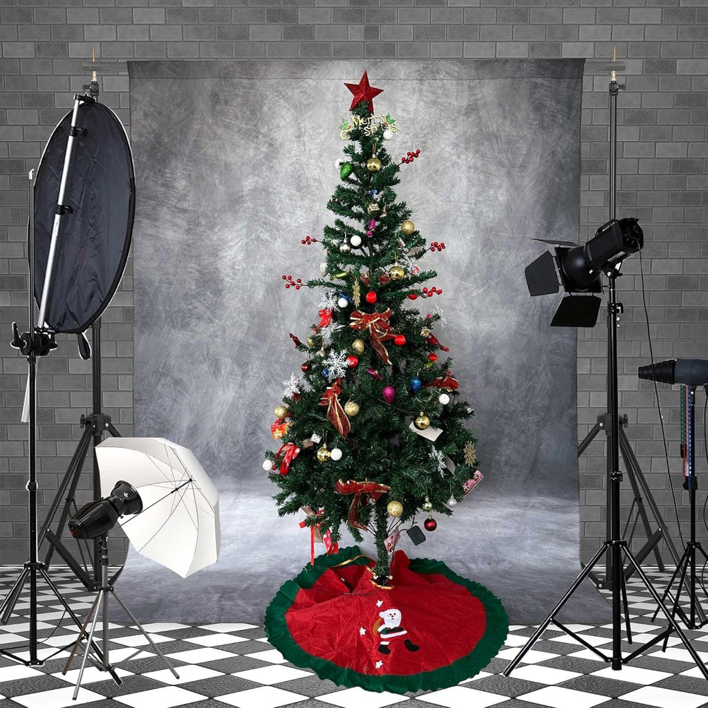 Abstract Professional Photography Backdrop for Portrait Photo Props Booth Background Photoshoot Studio with Polyester Fabric Roller Pocket on Top (6x8ft,Grey,No Stand)