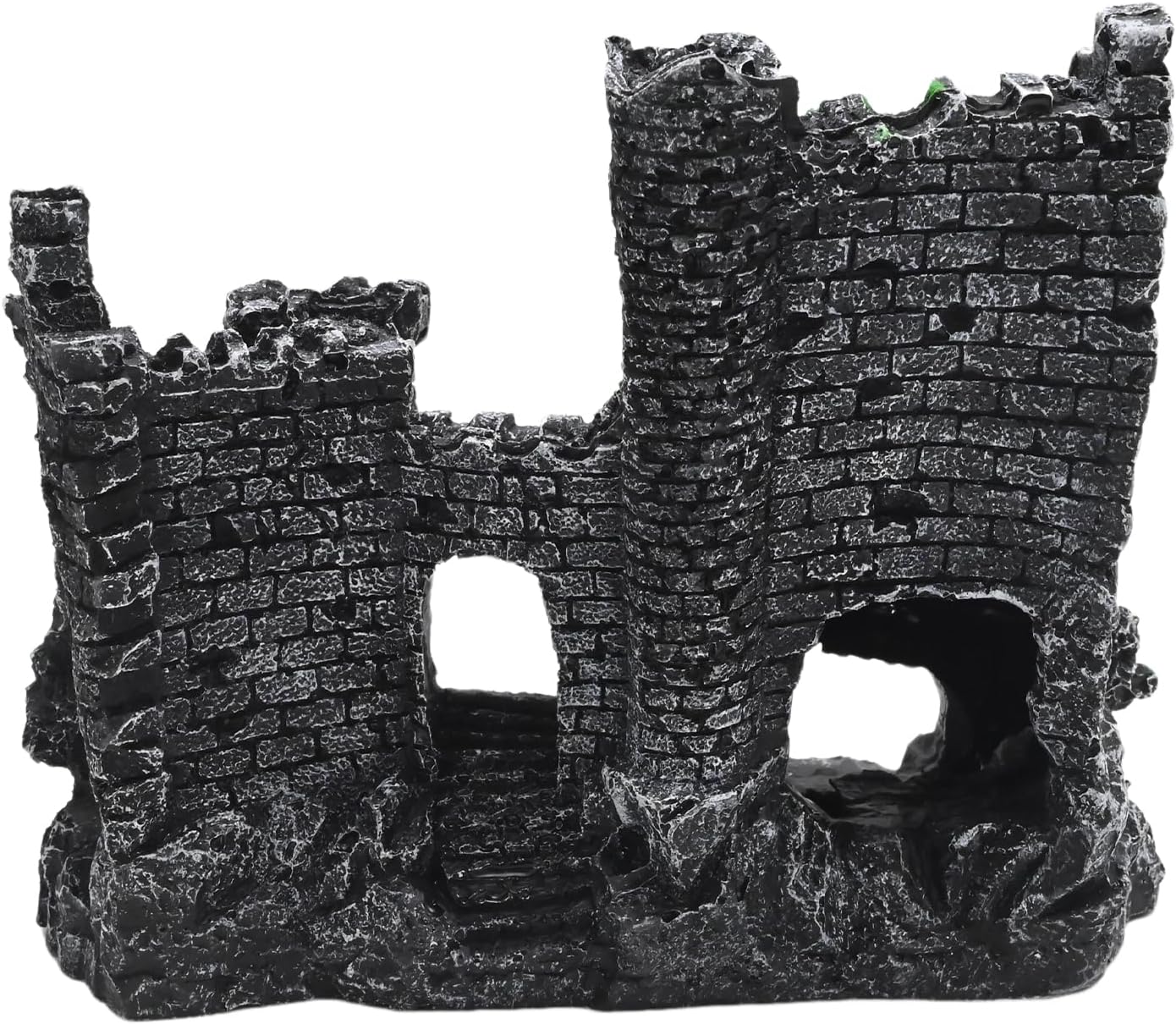 Fish Tank Castle, Aquarium Decoration with Realistic Texture, Resin Aquarium Castle with Caves & Tunnels, for Small Fish in Freshwater/Saltwater Tanks
