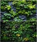2 Packs Rock Wall Reptile Tank Background Lush Green Tropical Leaves Aquarium Background Nature's Embrace Tropical Green Plants Fish Tank Backgrounds Moss Wall Reptile Enclosure Backgrounds 72x16in