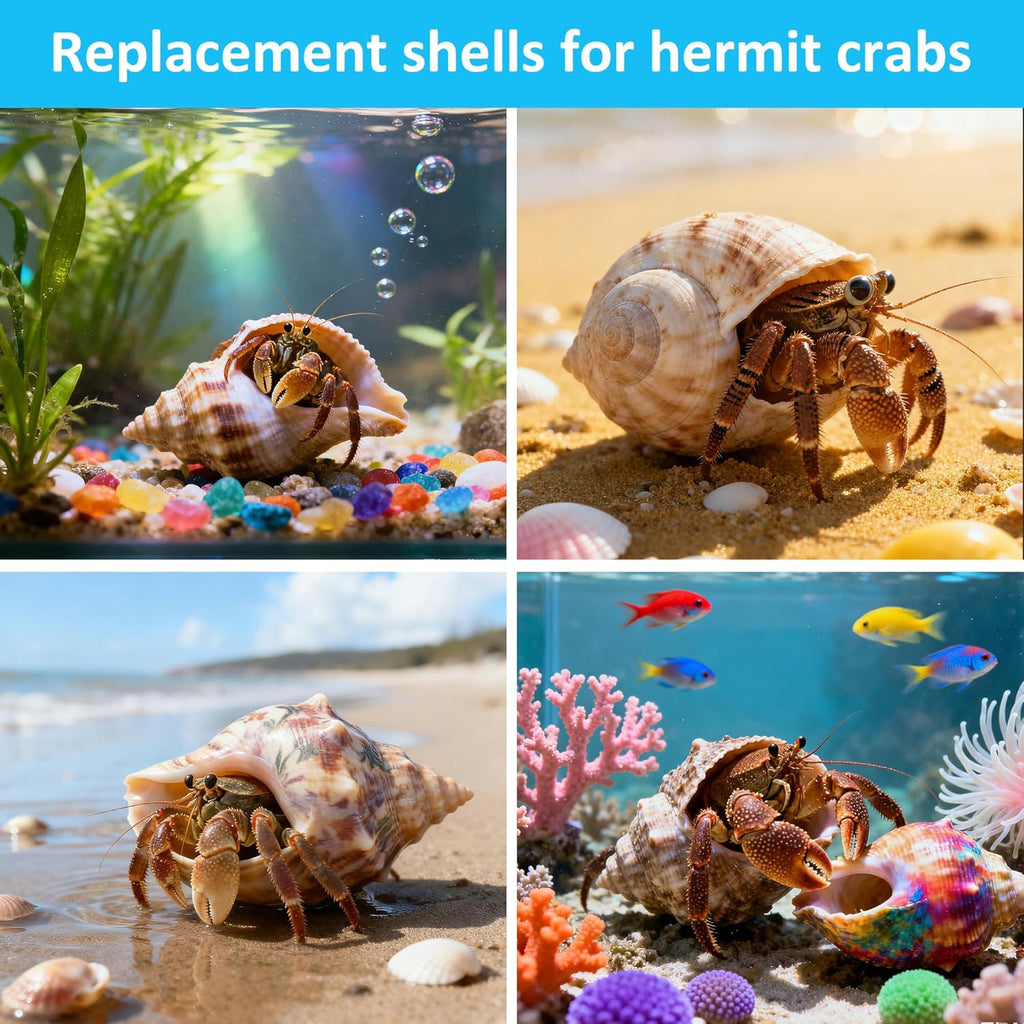 Hermit Crab Shells 40 PCS Natural Sea Conch for Replacement Shells and Small Fish Breeding Houses Conch Size 1-9 cm，Opening Size 0.5-3cm，for DIY Crafting Vase Fillers Party Home Seaside Decoration