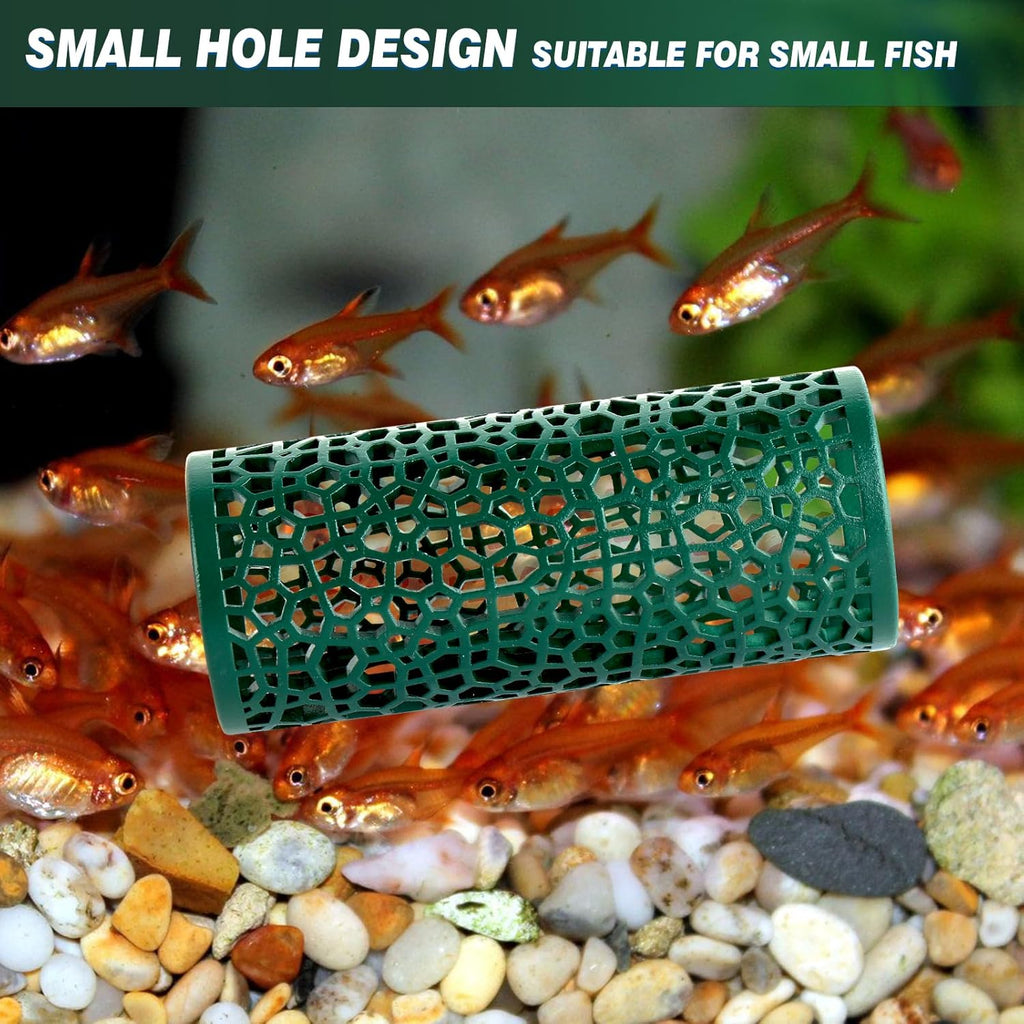 Abizoo Betta Toys - Dark Green Hollow Betta Fish Tunnel & Reptile Hide - Safe Enrichment Aquarium Decor