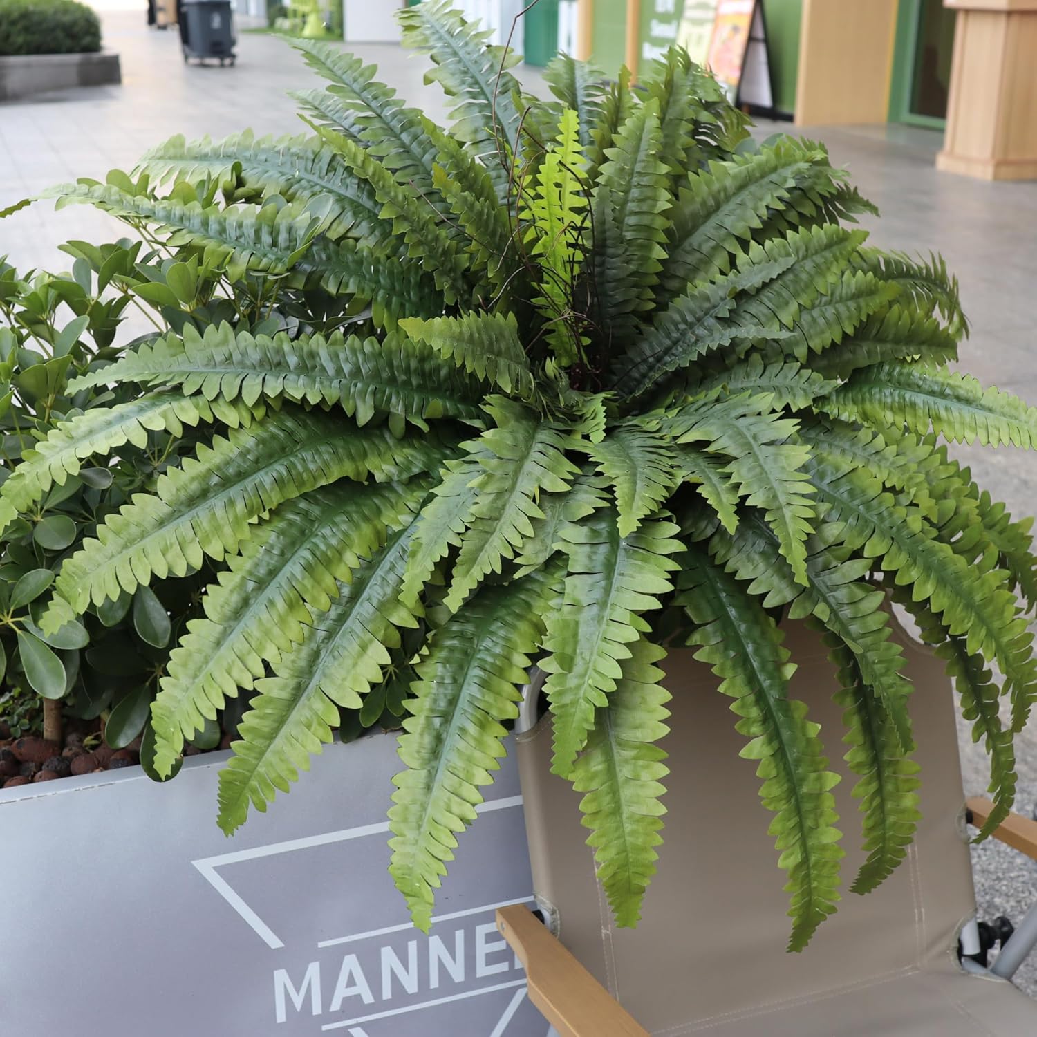 Artificial Ferns for Outdoors & Indoors, 51in Fake Fern Large Plants with 66 Fronds, UV Resistant Faux Greenery Suitable for Entrance Planter Porch Garden Hall Home Office Decor