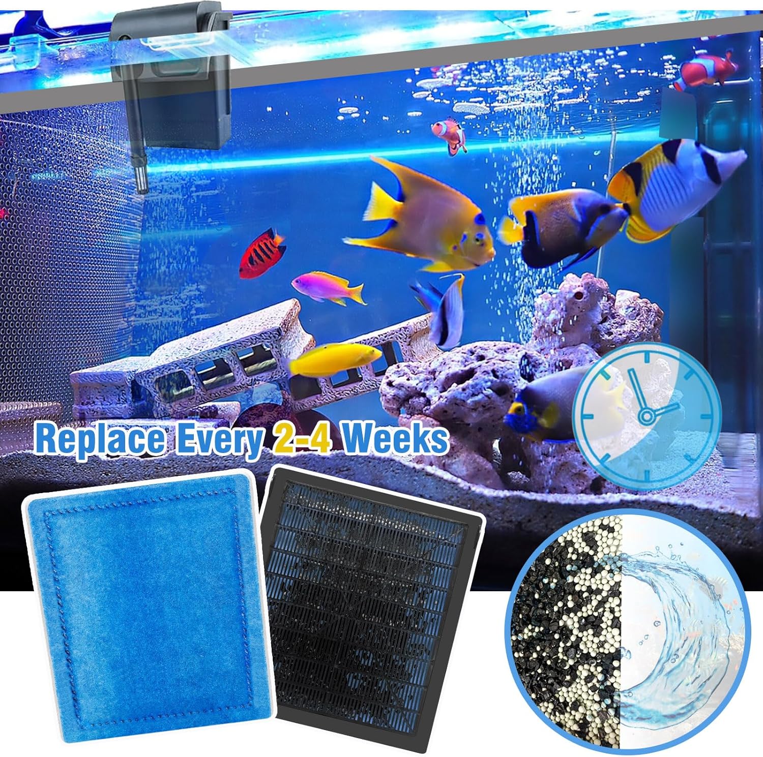 12-Pack Aquarium Filter Replacement Cartridges for Marineland Rite-Size C & Aqua-Tech EZ-Change #3,Fit for PRO Power Filters 200/275/350/375