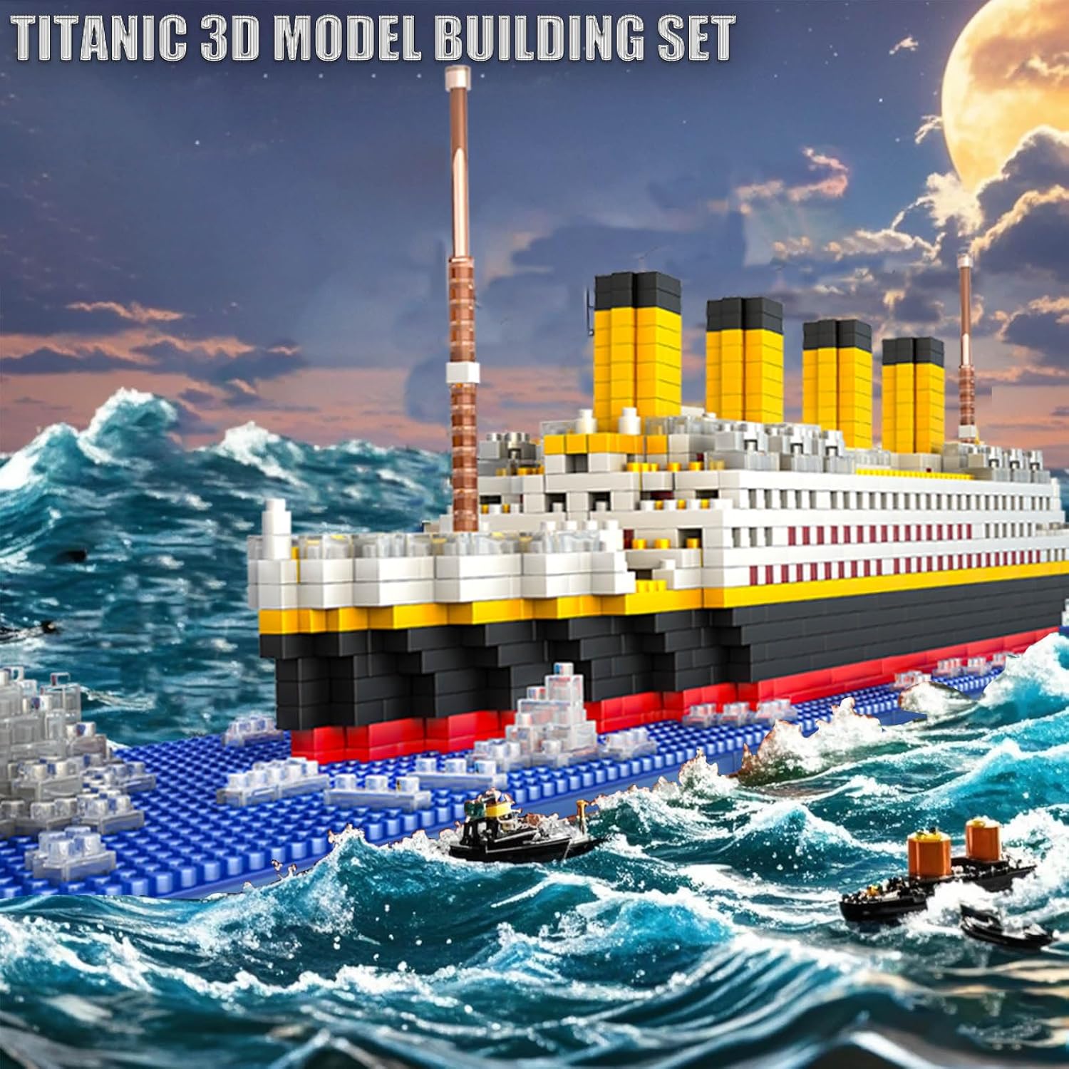 Titanic Model Micro Mini Blocks Set, 1860pcs 3D Titanic Ship Model, DIY Brick Ideal Gift for Adults and Kids