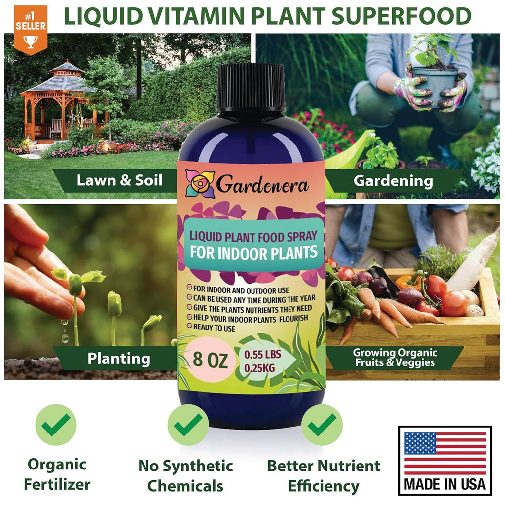 Gardenera Plant Growth Superfood for Thai Constellation with 18 Vitamins & Minerals - Organic Plant Food Fertilizer - Micro-Fungi and Bio-Organisms for Monstera Plant Care & Growth Enhancement - 8oz