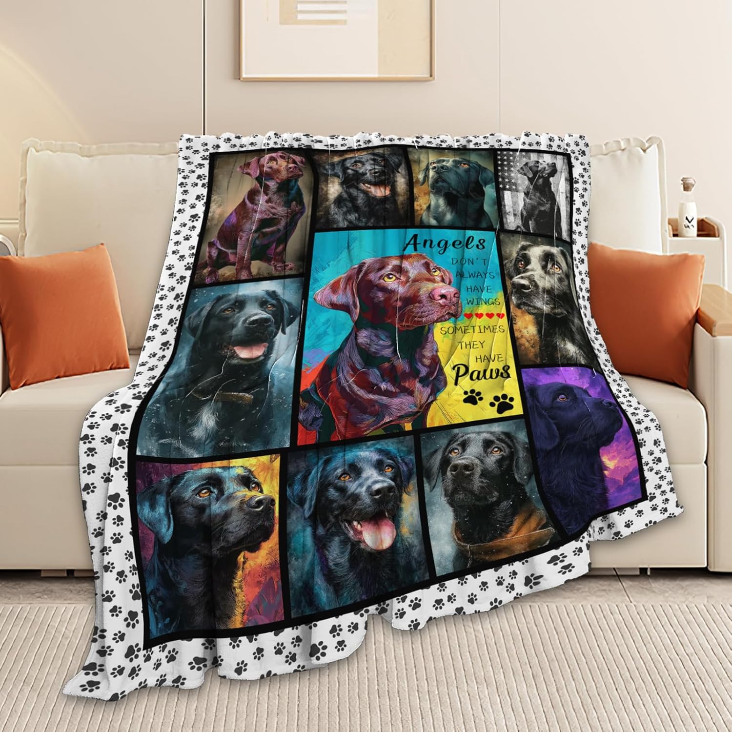 Labrador Throw Blanket Labrador Puppy Stuff Gifts for Dog Lover Kids Girls Boys Adults Women Men Soft Cozy Warm Plush Fluffy Fuzzy Fleece Blanket 40''X50''