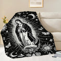 Virgin Mary Blanket Christian Faith Spiritual Prayer Scripture Throw Religious Catholic Gifts for Men Women Boys Girls Kids Adults Super Soft Cozy Plush Fluffy Fuzzy Fleece Blanket Decor 50''X60''