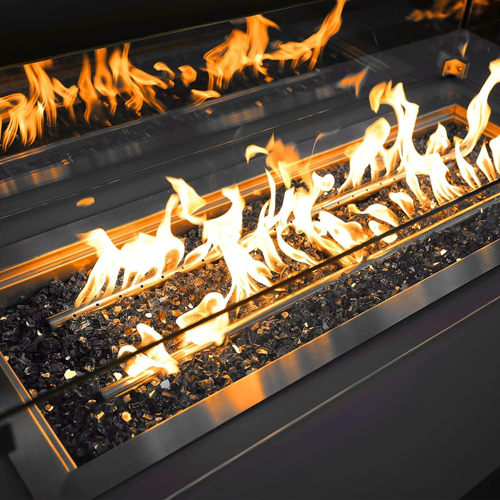 Onlyfire 10 pounds Fire Glass for Propane Fire Pit and Gas Fireplace, 1/2 Inch Reflective Firepit Glass Rocks for Fire Pit Table and Fire Bowl, High Luster Onyx Black