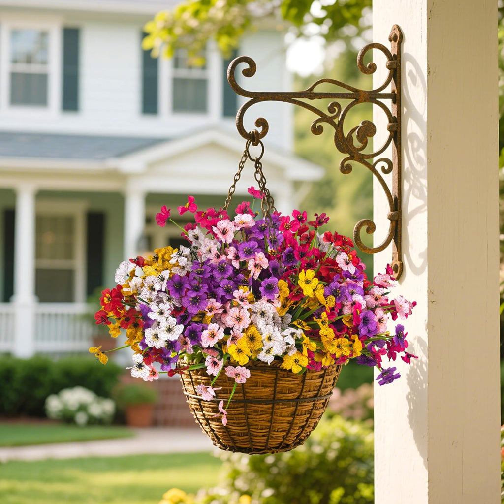 24 Bundles Artificial Flowers for Outdoor & Indoor , UV-Resistant Faux Plastic Plants Decor for Hanging Planters, Garden Porch, Window Box - Weather-Resistant Home Decor for Farmhouse, Wedding, Patio